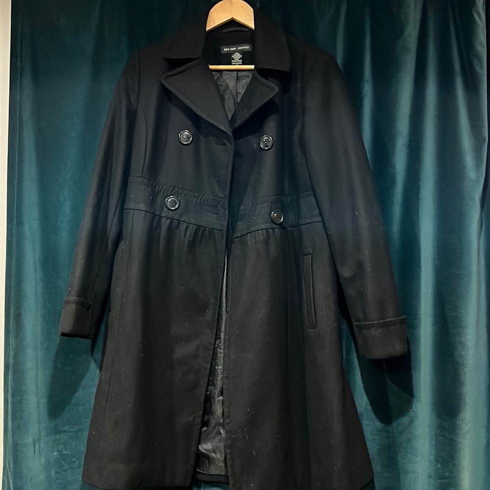 New York & Company black wool coat